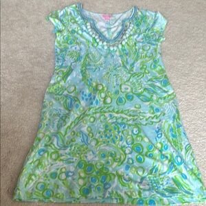 Lilly Pulitzer Pink and Blue Tag Detail